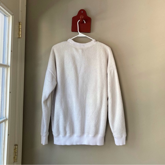 Aerie White Sherpa Oversized Sweatshirt M - Picture 4 of 5